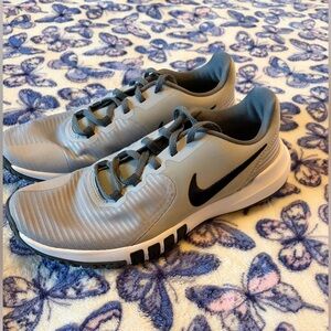 Nike Gray Flex Training Sneakers with Black Swoosh